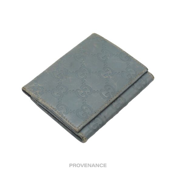 🔴 Gucci Card Holder Wallet - Powder Blue Guccissima Leather - Picture 3 of 7